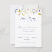 Multicolor Wildflower Wedding Menu Keuze RSVP (Voorkant)