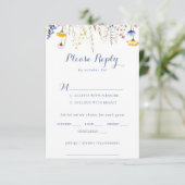 Multicolor Wildflower Wedding Menu Keuze RSVP (Staand voorkant)