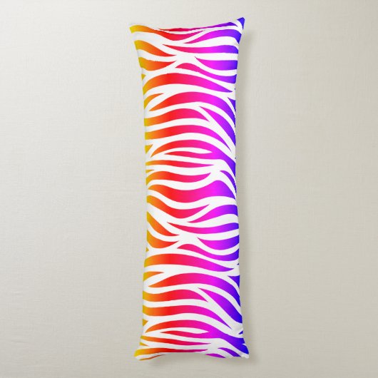 Multicolor Zebra Print Body Pillow Lichaamskussen (Achterkant (Verticaal))