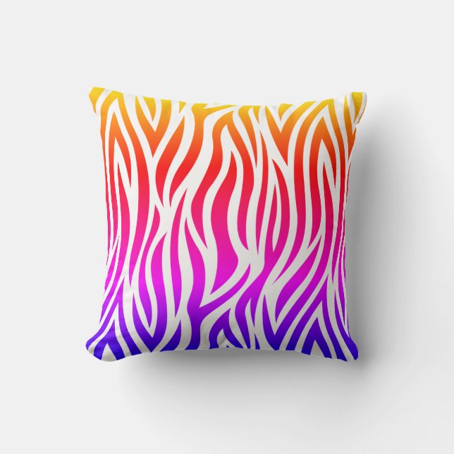 Multicolor Zebra Print Sierkussen (Voorkant)