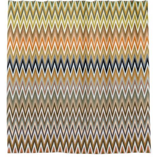 Multicolor Zigzag Pattern Douchegordijn (Voorkant)
