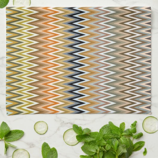 Multicolor Zigzag Pattern Theedoek (Gevouwen)