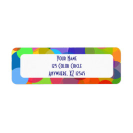 Multicolorcirkels en Stippen Etiket