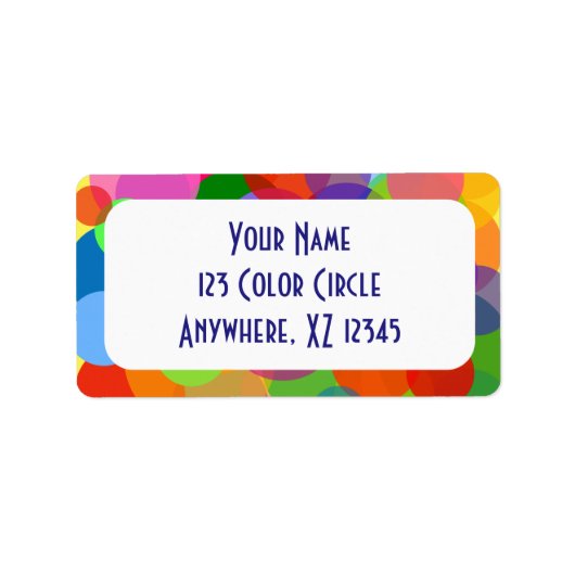 Multicolorcirkels en Stippen Etiket (Voorkant)