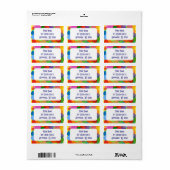 Multicolorcirkels en Stippen Etiket (Full Sheet)