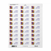 Multicolorcirkels en Stippen Etiket (Full Sheet)