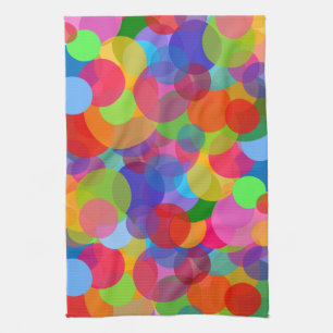 Multicolorcirkels en Stippen Theedoek