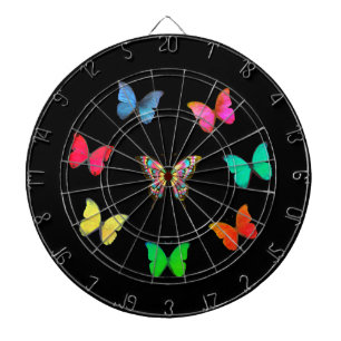 Multicolore Butterflies op Black Dartbord