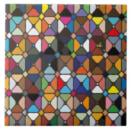 Multicolore geometrische patronen met octagonvorme tegeltje