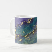 Multicolore Gold Alcohol Ink Liquid Abstract Art Koffiemok (Voorkant links)