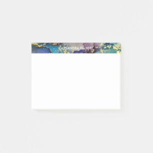 Multicolore Gold Alcohol Ink Liquid Abstract Art Post-it® Notes