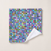 Multicolore 'jardin d'enfants' Motif de carreaux r (Gant de toilette)