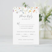 Multicolore sauvage Mariage menu Choix RSVP (Debout devant)
