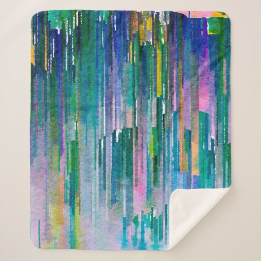 Multicolore waterverf sherpa deken (Voorkant)