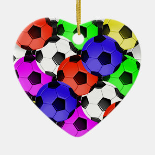 Multicolored American Soccer of Football Keramisch Ornament