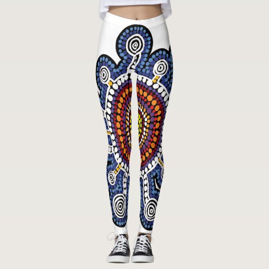 Multicolored Australia aboriginal art Leggings (Voorkant)