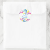Multicolored ballons verjaardagsfeest ronde sticker (Tas)