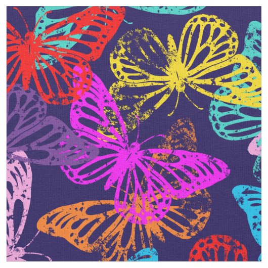 Multicolored Butterflies Pattern Stof (Close Up)