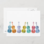 Multicolored Cellos Briefkaart (Voorkant / Achterkant)
