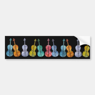 Multicolored Cellos Bumpersticker
