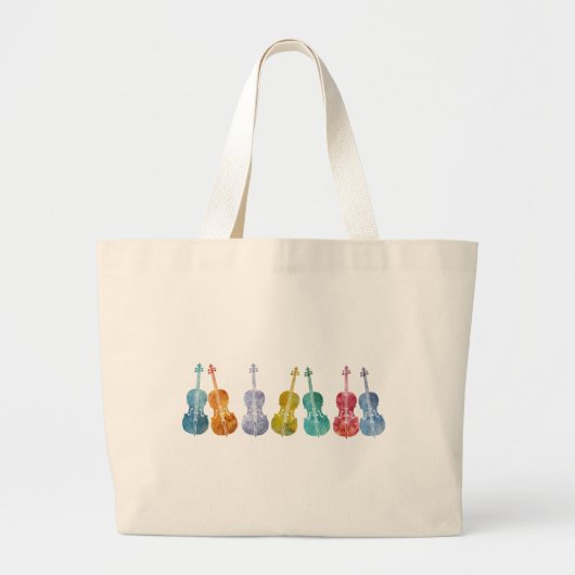 Multicolored Cellos Grote Tote Bag (Voorkant)