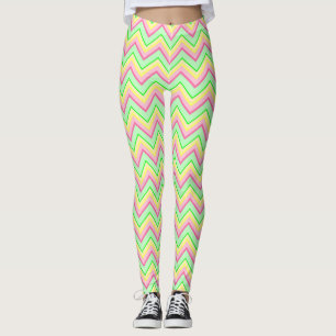 Multicolored Chevron All Over Design Yoga Pants Leggings