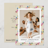 Multicolored Christmas Lights Photo Feestdagenkaart (Voorkant / Achterkant)