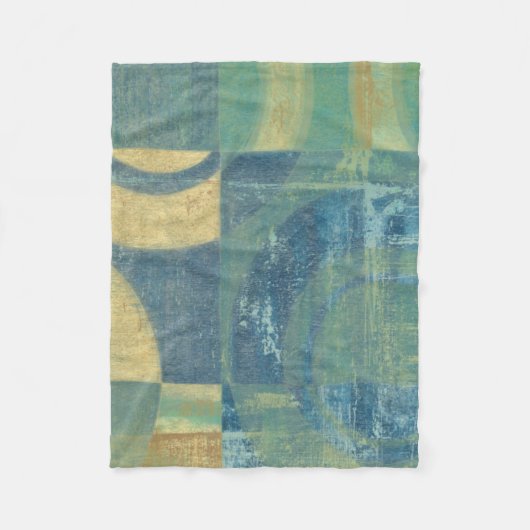 Multicolored Circles & Panels Fleece Deken (Voorkant)