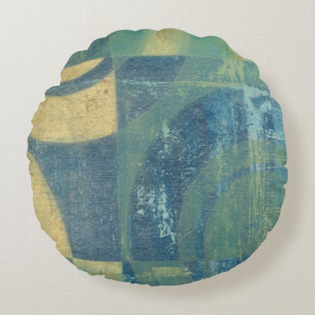 Multicolored Circles & Panels Rond Kussen (Voorkant)