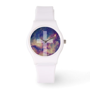 Multicolored Cross Religious Watch Horloge