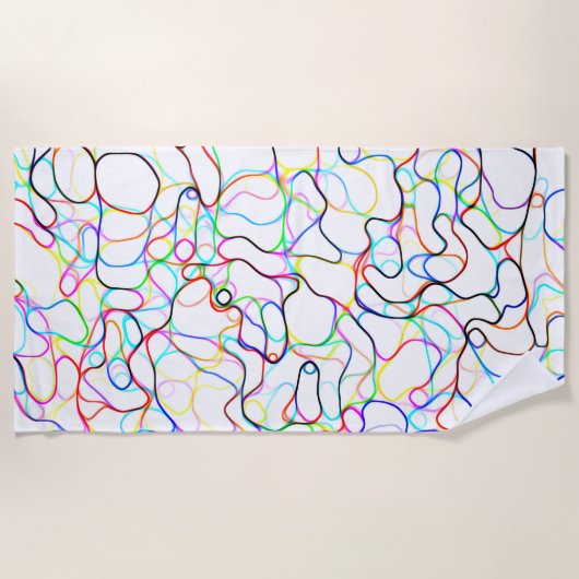 Multicolored Curvy Pattern Strandlaken (Voorkant)