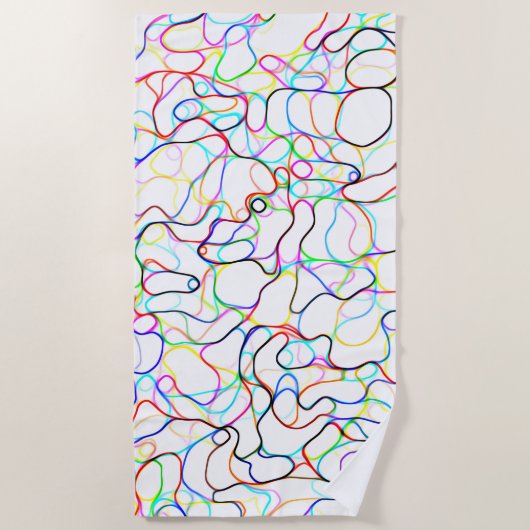 Multicolored Curvy Pattern Strandlaken (Voorkant)