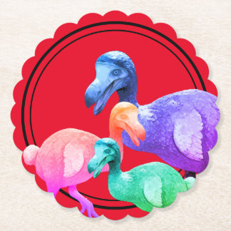 Multicolored Dodo Paper-Onderzetters Kartonnen Onderzetters