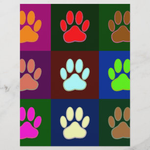Multicolored Dog Paw Print Pattern