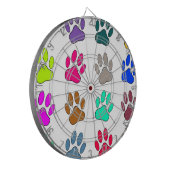 Multicolored Dog Paw Print Pattern Dartbord (Voorkant Links)