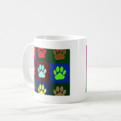 Multicolored Dog Paw Print Pattern Koffiemok (Voorkant links)