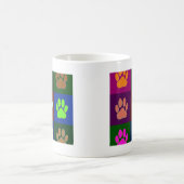 Multicolored Dog Paw Print Pattern Koffiemok (Center)