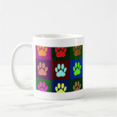 Multicolored Dog Paw Print Pattern Koffiemok (Links)