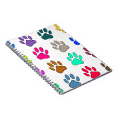 Multicolored Dog Paw Print Pattern Notitieboek (Rechterzijde)
