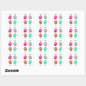 Multicolored Dog Paw Print Pattern Vierkante Sticker (Vel)