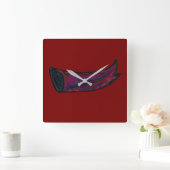 Multicolored Fishtail Square Wall Clock Vierkante Klok (Huis)