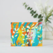Multicolored Florale Acrylverf Abstract achteraan Briefkaart (Staand voorkant)