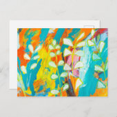 Multicolored Florale Acrylverf Abstract achteraan Briefkaart (Voorkant / Achterkant)