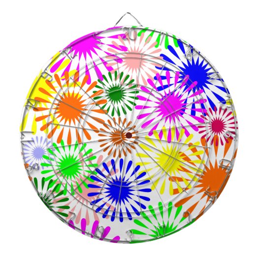Multicolored Flowers Dartbord (Voorkant)