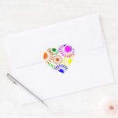 Multicolored Flowers Hart Sticker (Envelop)