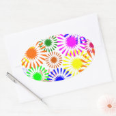 Multicolored Flowers Ovale Sticker (Envelop)