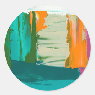 Multicolored Free Expression Painting Ronde Sticker