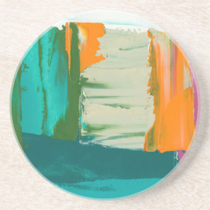 Multicolored Free Expression Painting Zandsteen Onderzetter