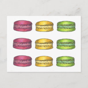 Multicolored French Macaron Macarons Cookie Kaart