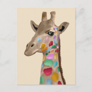 MultiColored Giraffe Briefkaart